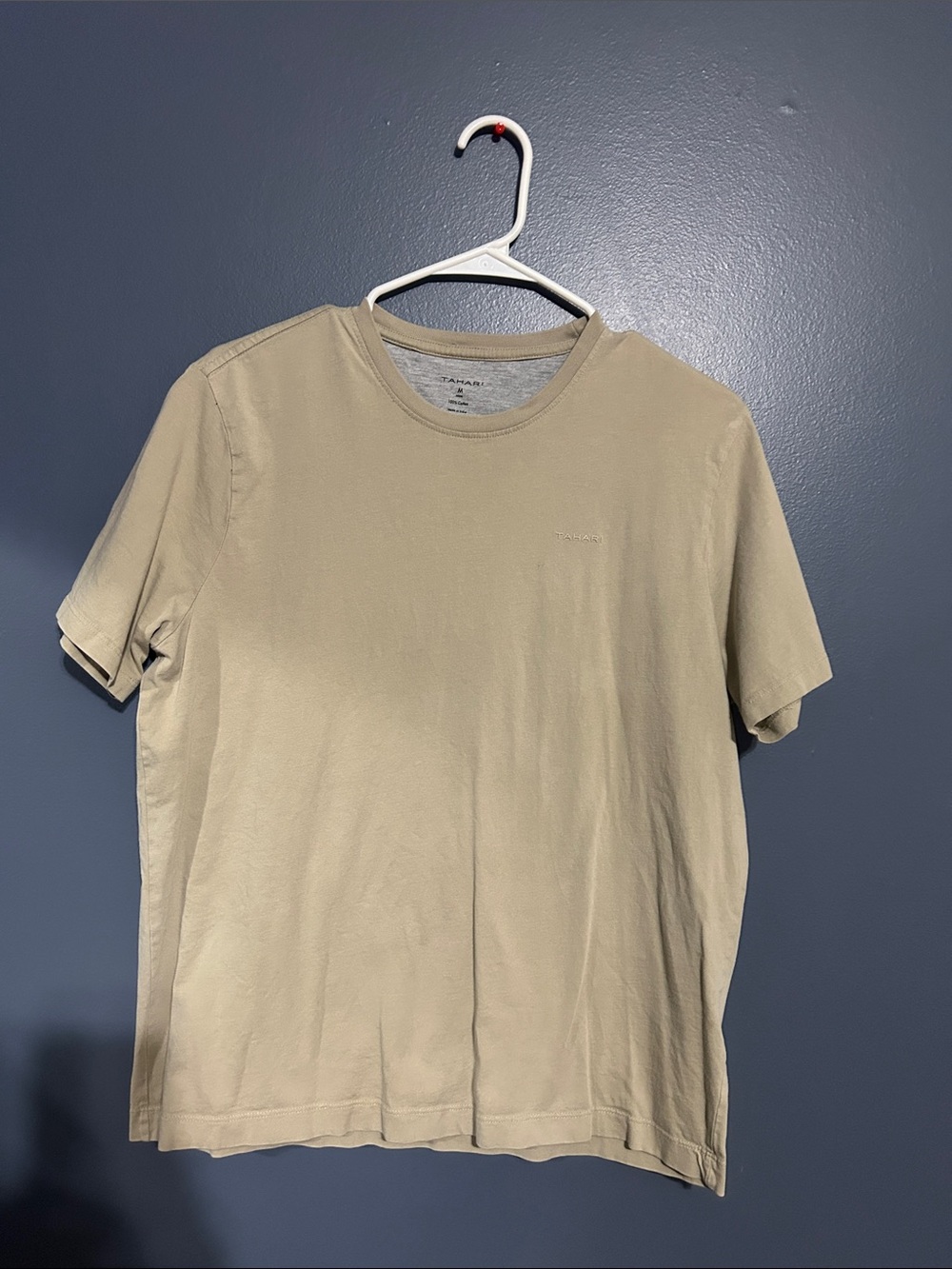Tahari Men’s Short Sleeve Crew T-Shirt in Beige